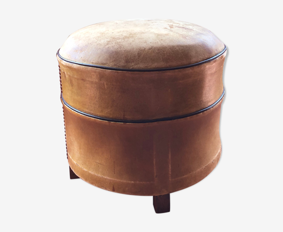Havana leather ottoman