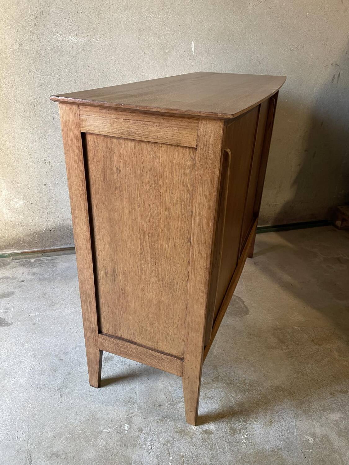 Vintage wooden sideboard sliding doors 60s