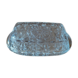 Moulded glass butter dish star decoration