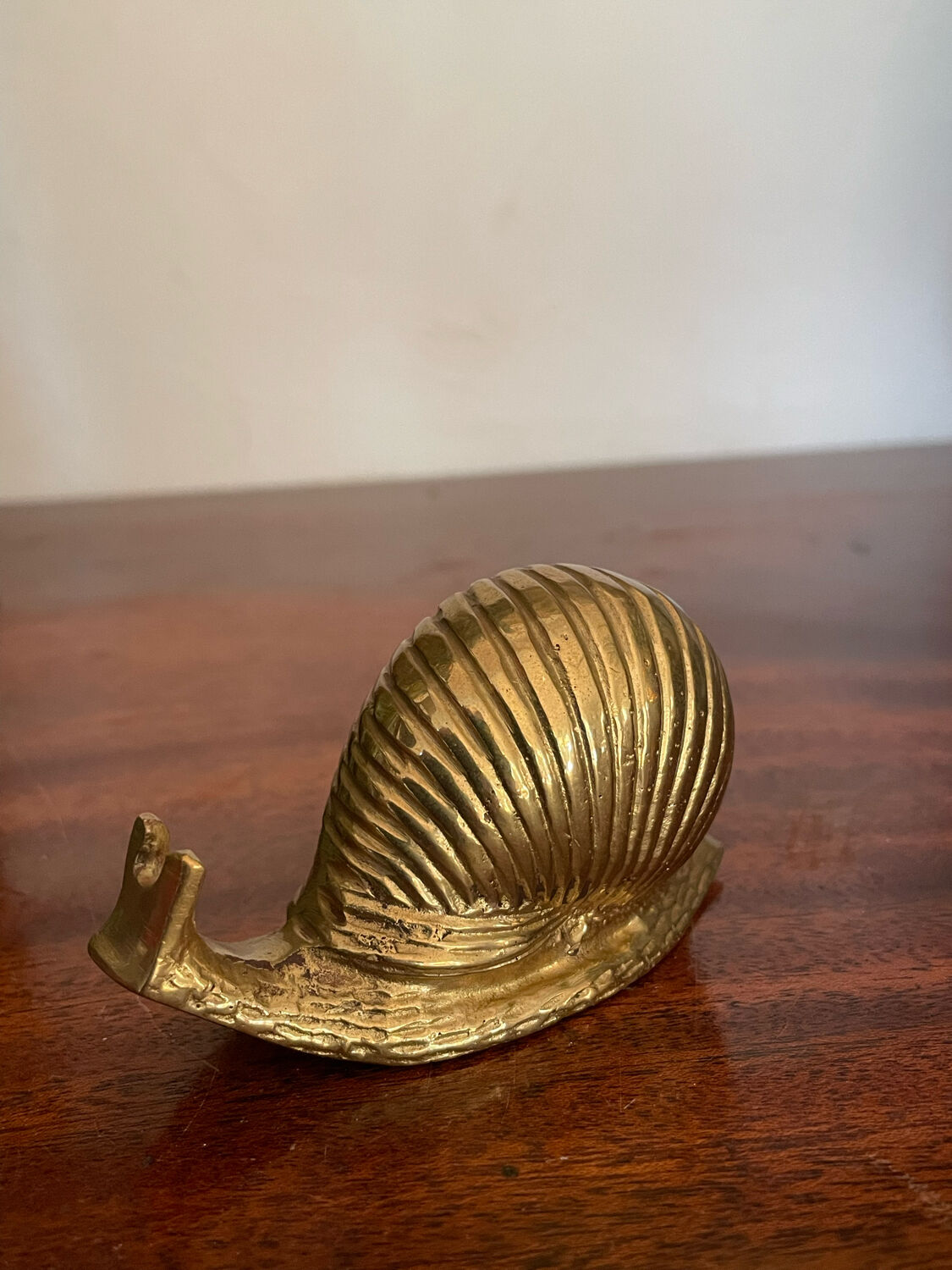 Vintage brass snail