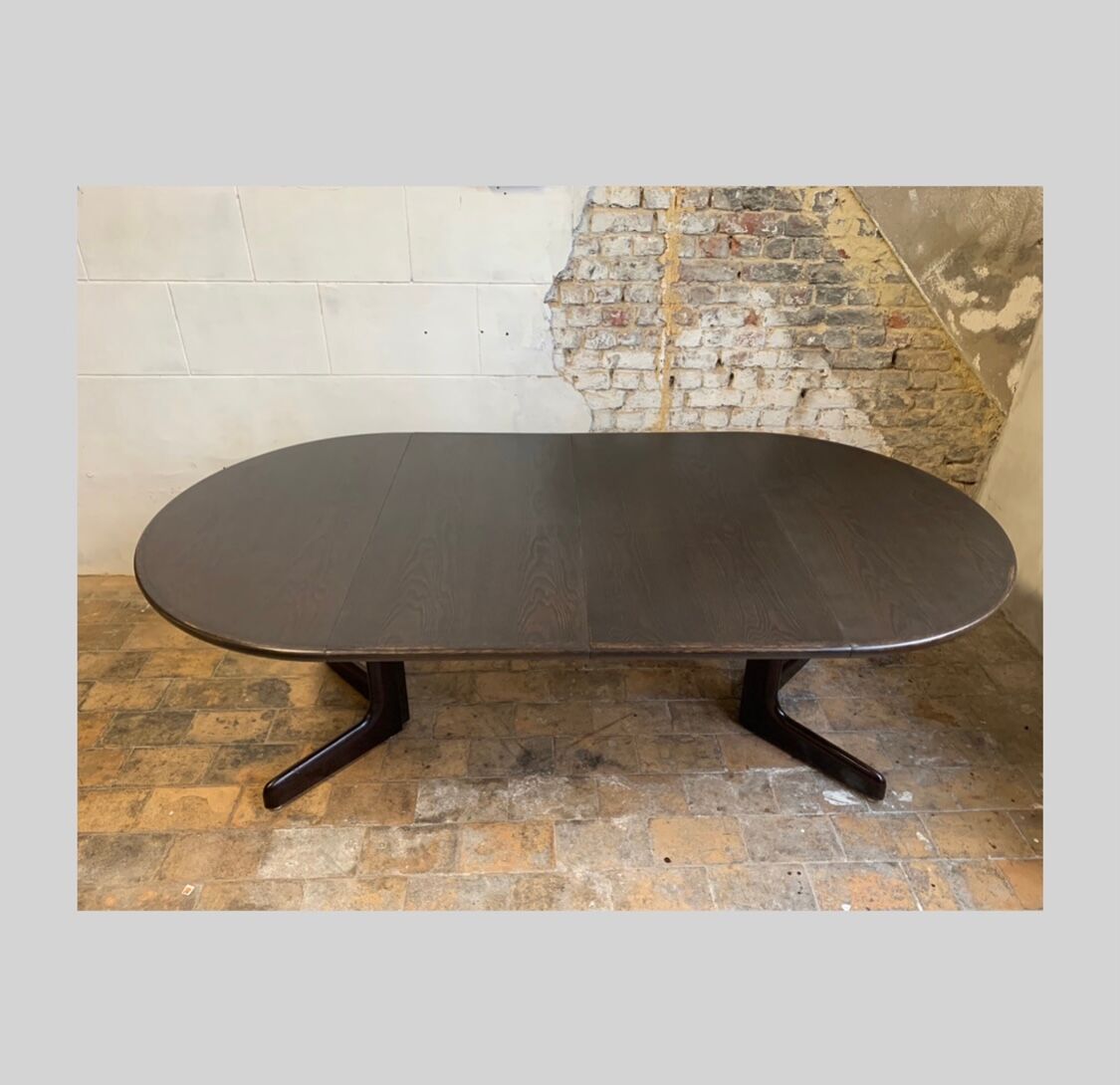 Dark wood extendable dining table, 1970s