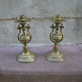 Pair of pendulum candle holders