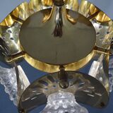 Italian brass and glass ceiling lamp, 1960s