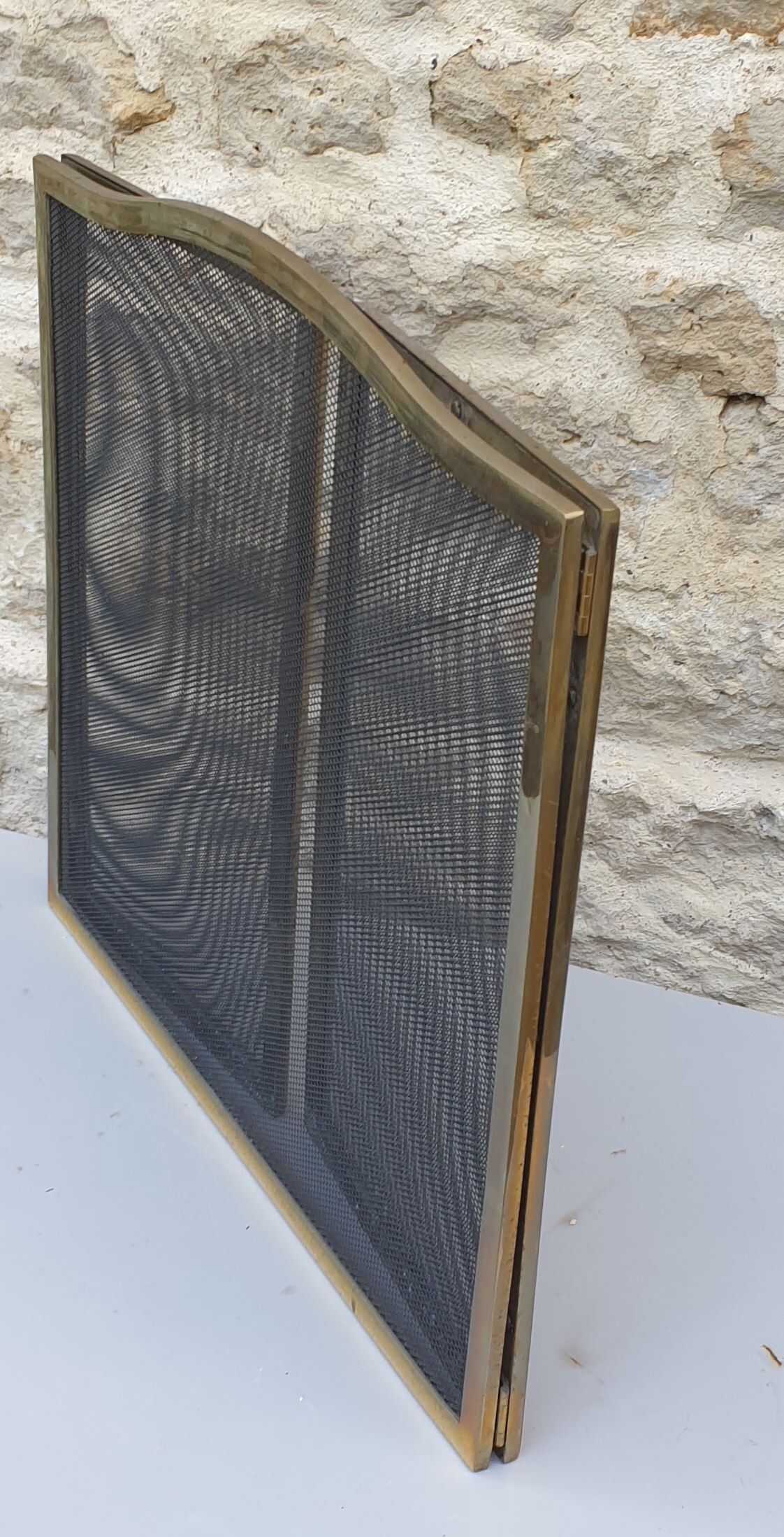 Solid brass and black metal firewall