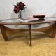 Mid Century Retro Vintage Teak & Glass Oval Astro Coffee Table by GPlan1960