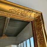 Golden rectangular mirror 150x31cm