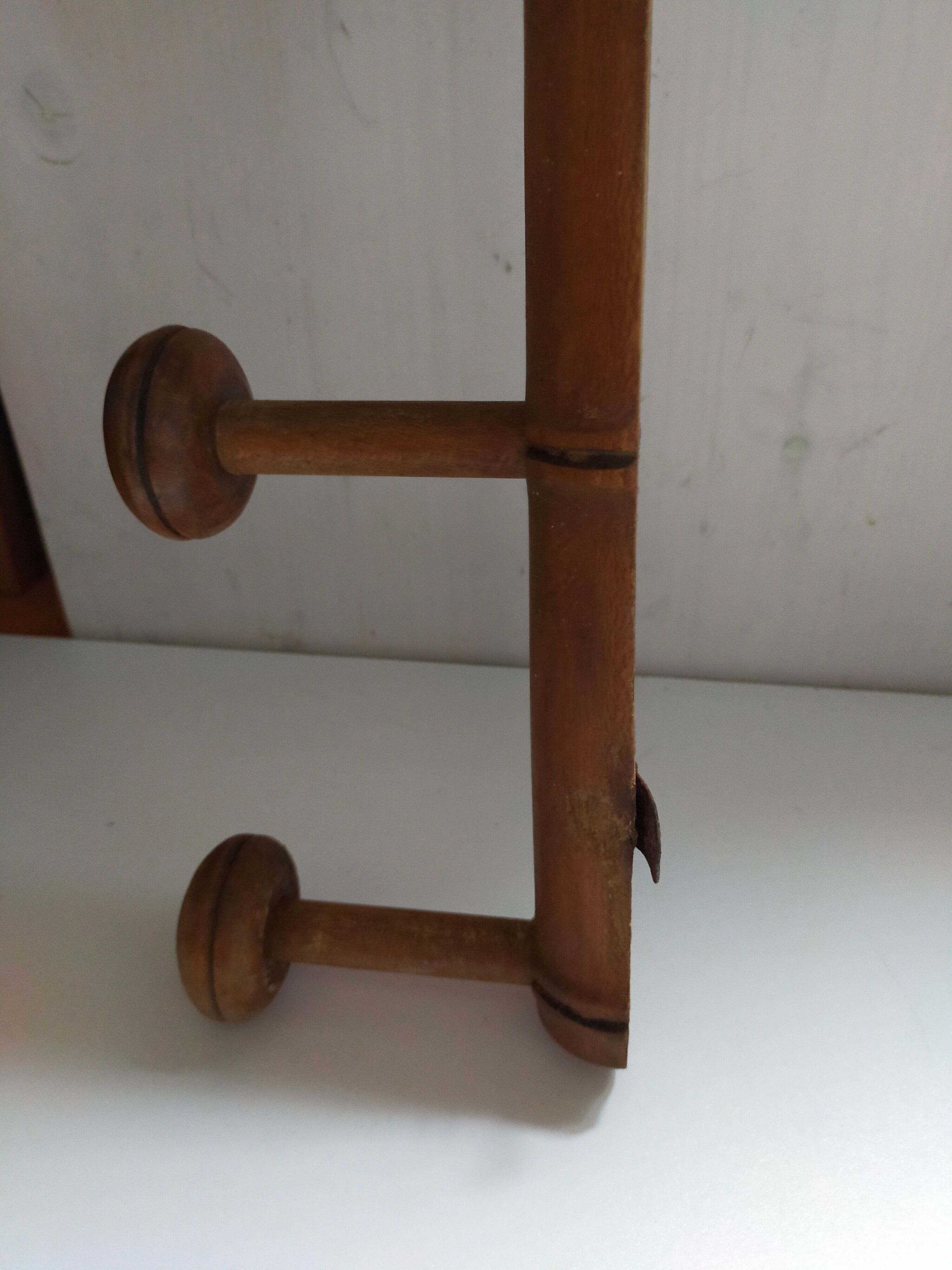 Bamboo wooden wall coat holder 6 hooks