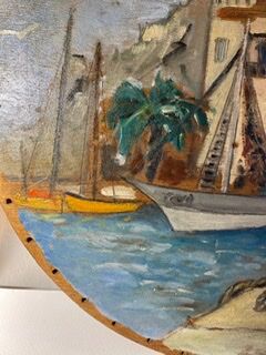 Ancient painting, Marine, the Riviera 50/60s