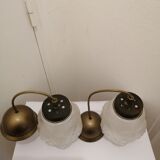 Pair of glass hanging lamps
