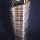 Cubist vase in gilded and ridged ceramic