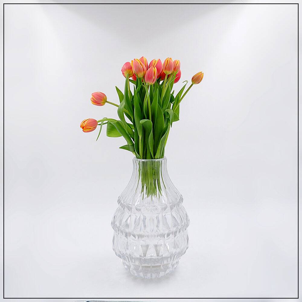 Clear crystal vase Val Saint Lambert - "Artichoke" model - Circa 1960