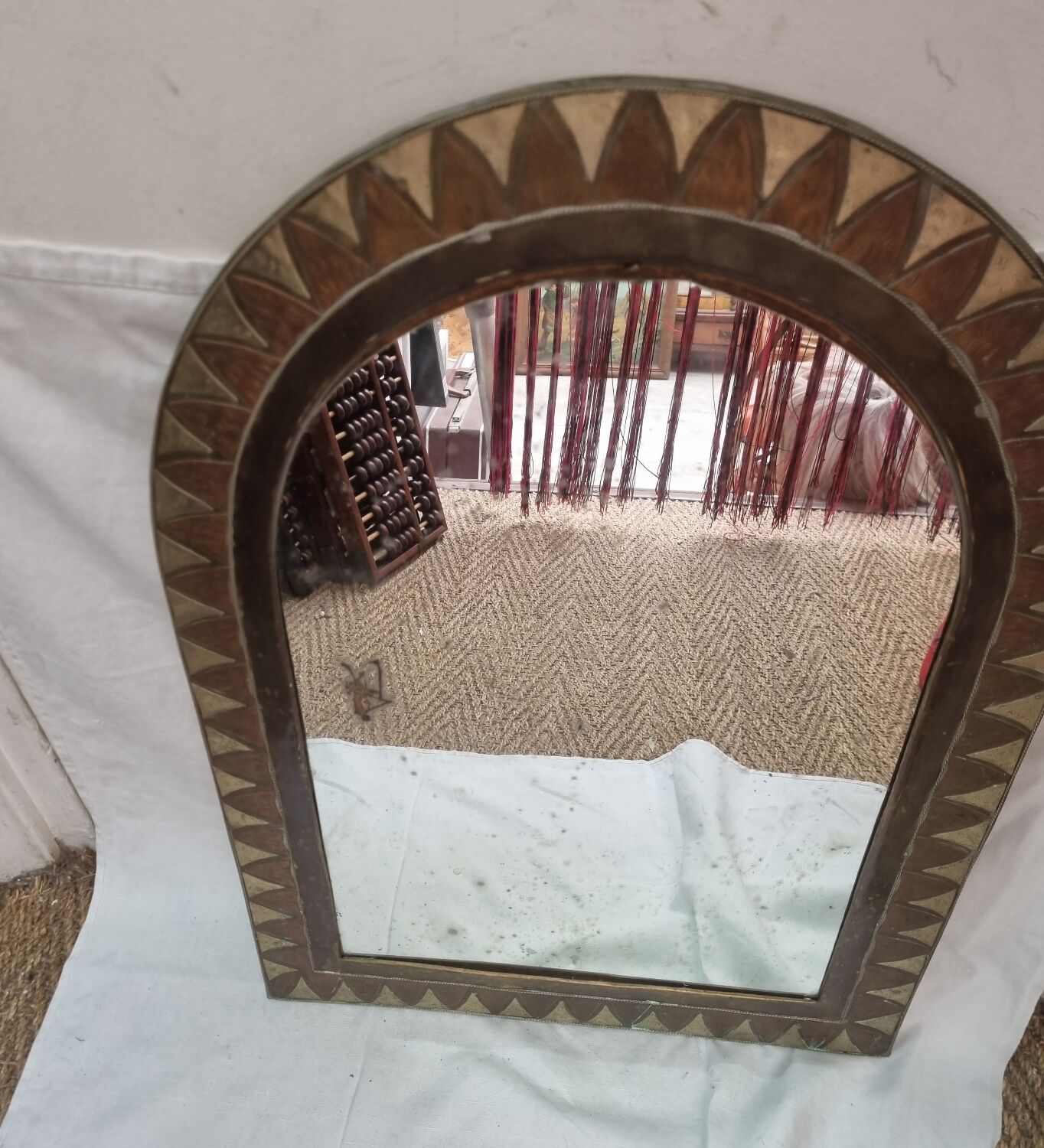 Oriental copper mirror 60x43cm