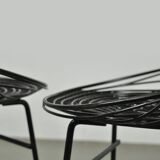 Ensemble de deux tabourets en fil métallique KM05 conçus par Cees Braakman pour Pastoe, 1950