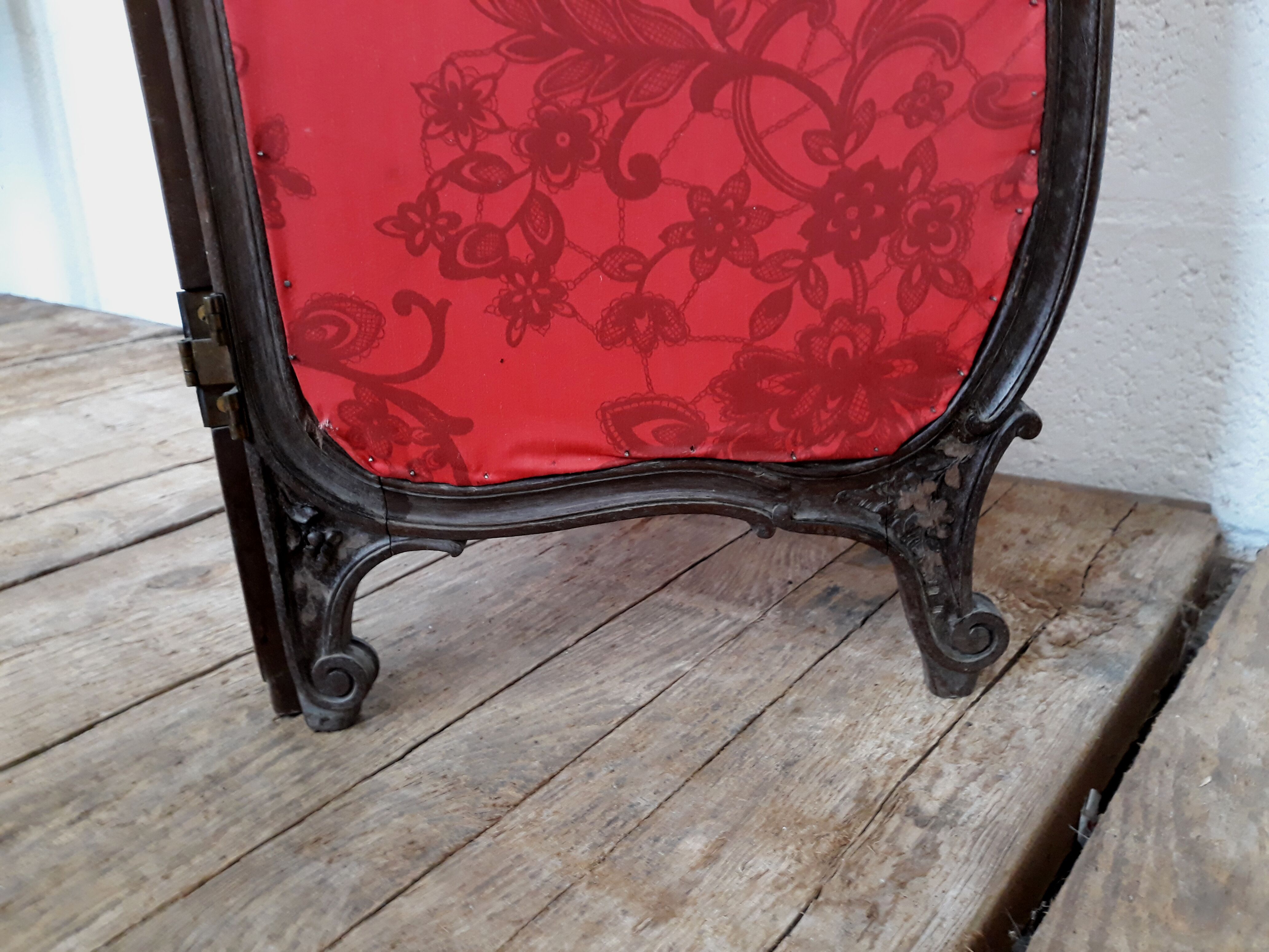 Screen carved wood glass beveled