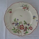Large round dish 512112 Sarreguemines faience old flowers STRASBOURG