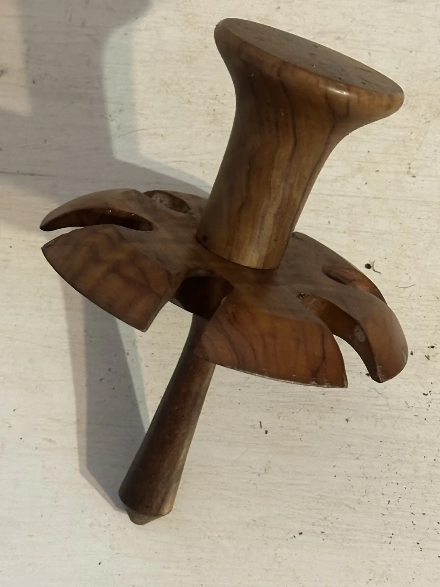 Porte-coquetiers vintage en bois tourné – 6 pièces – Années 50