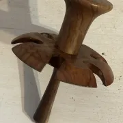 Porte-coquetiers vintage en bois tourné – 6 pièces – Années 50