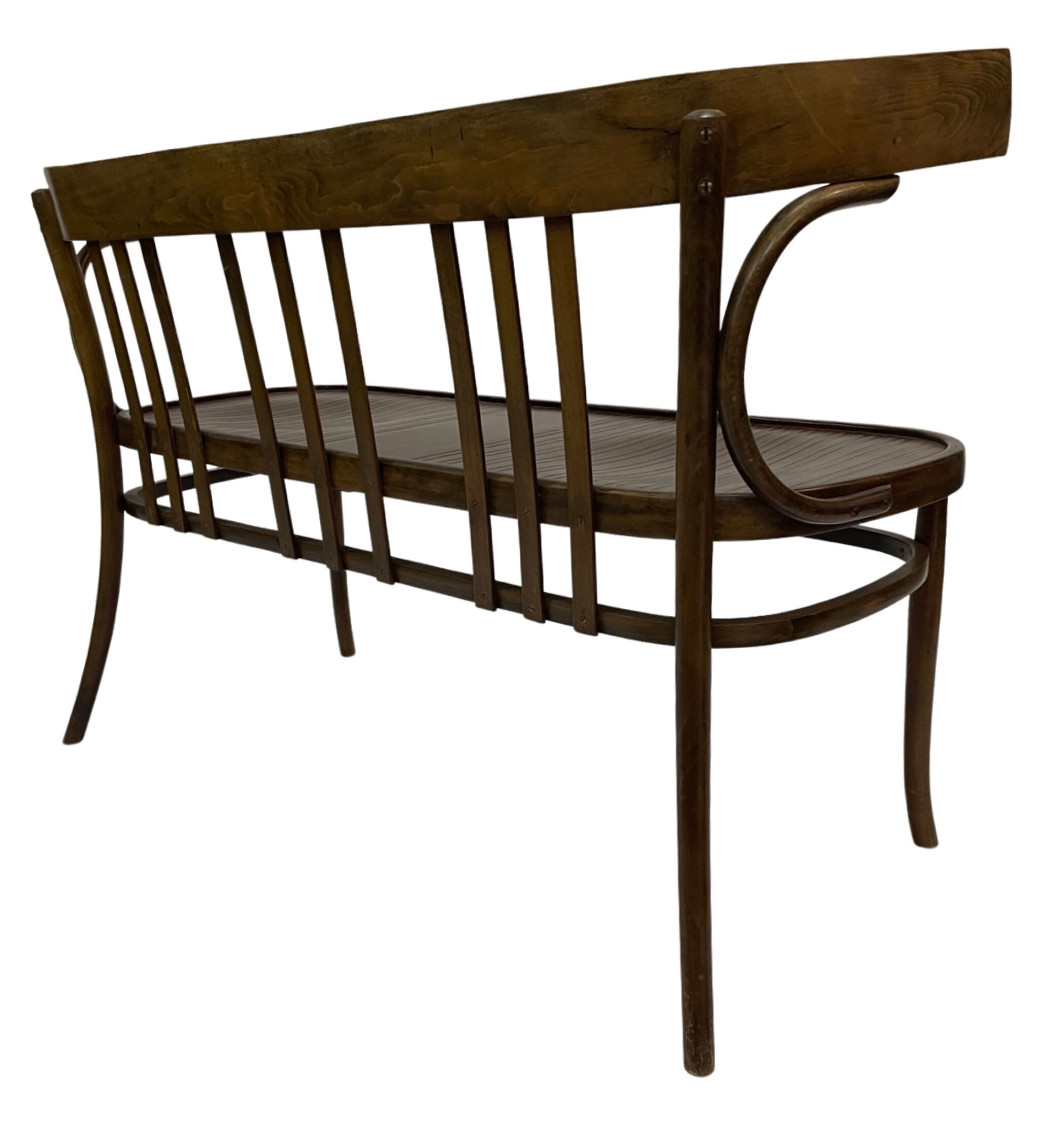 Vintage sofa in beech, 60s design wooden bench