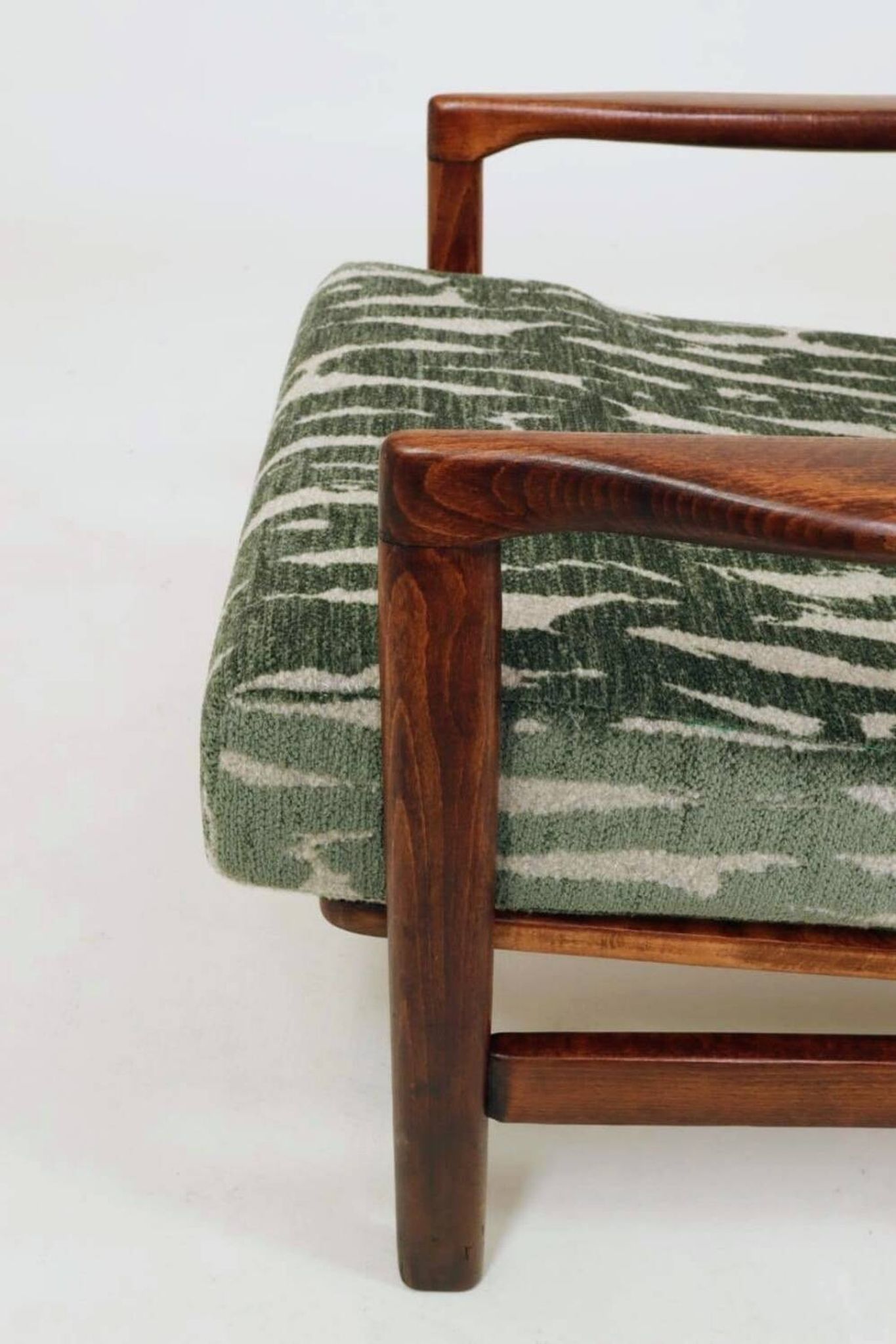 Vintage Armchair Green Cushions Classic Design