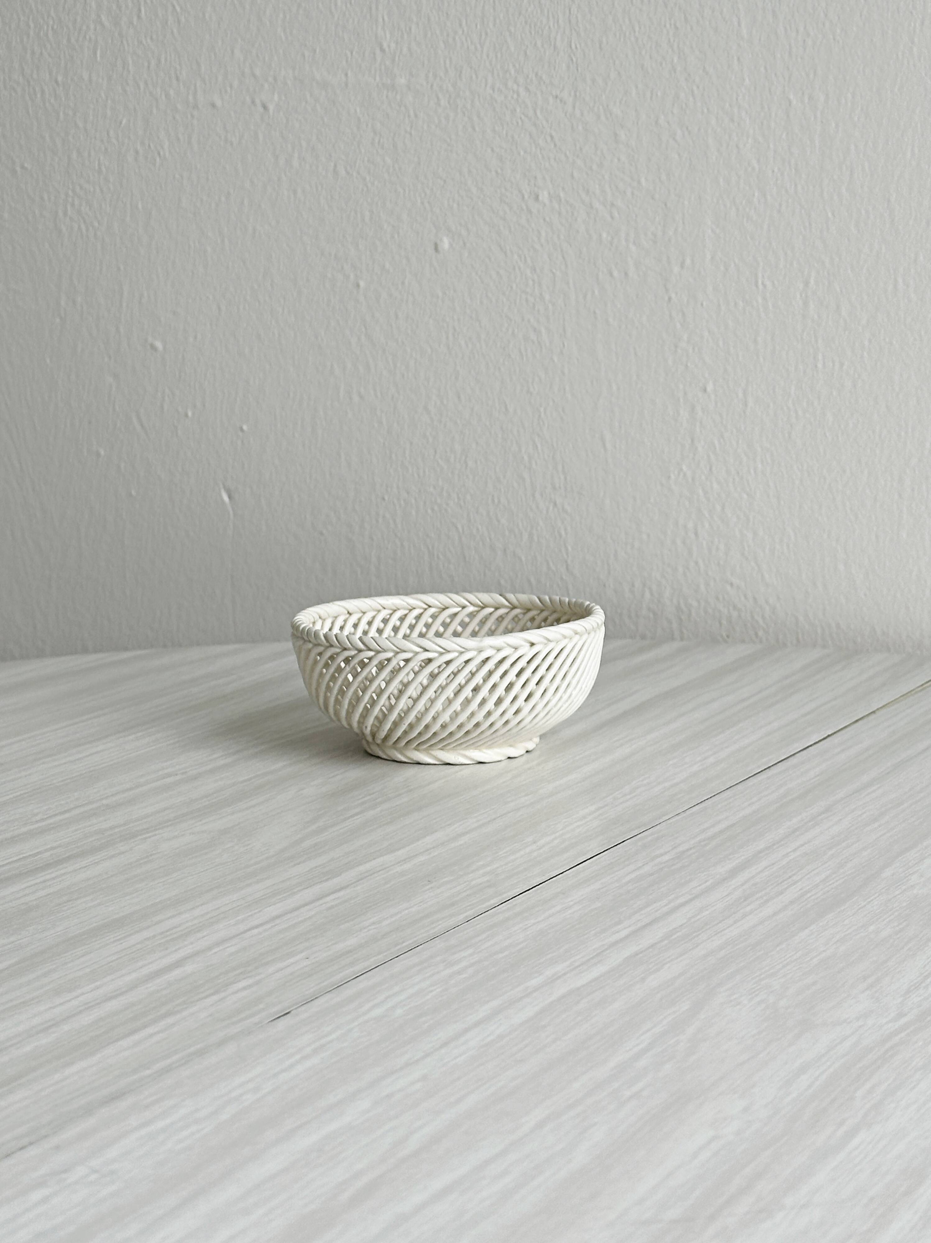 Twisted Italian porcelain bowl