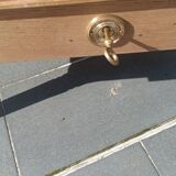 Solid wood coffee table with drawer and original key.