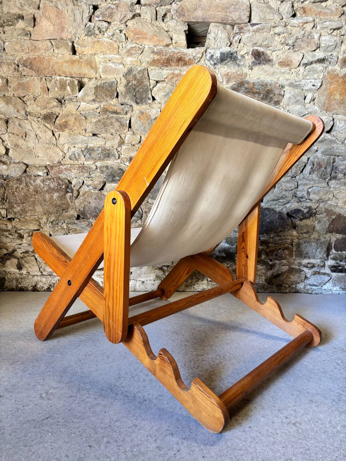 Vintage IKEA pine lounge chair from 1974