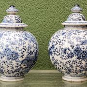 Pair of covered vases, Delft, 18th century, Willem Van der Kool