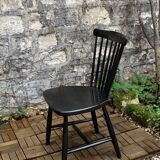 Chaise scandinave Sven Erik Fryklund pour HagaFors bois noirci 1950