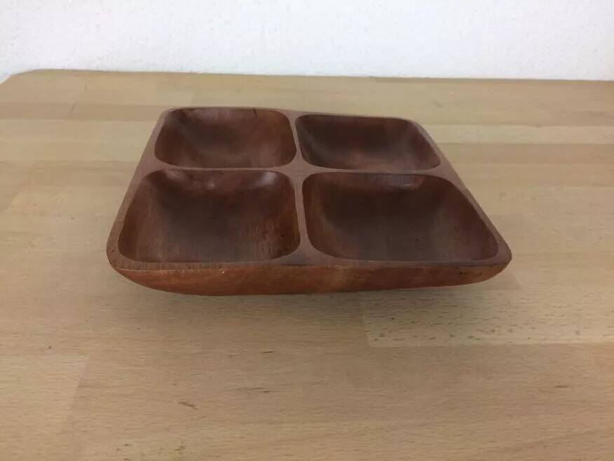 Scandinavian teak catchall tray