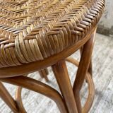High stool in wicker and rattan