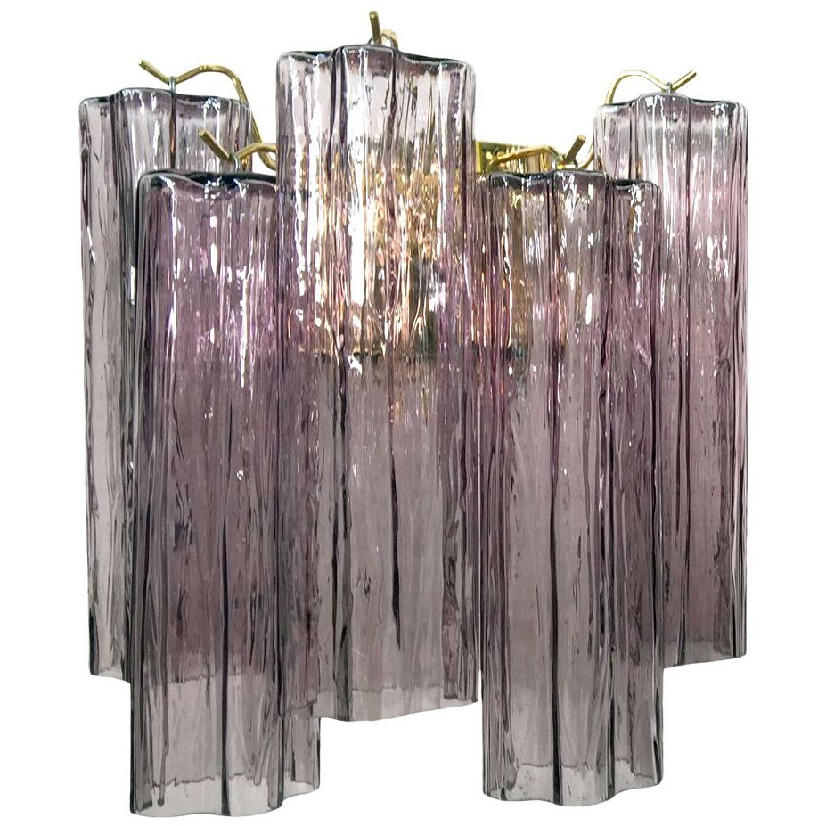 Violet “tronchi” murano glass wall sconce-1l