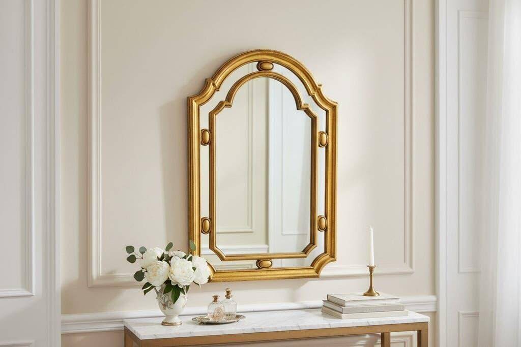 Miroir baroque vintage doré