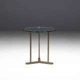 Side Table by Peter Ghyczy in Brass and Glass, Netherlands, 1970s
