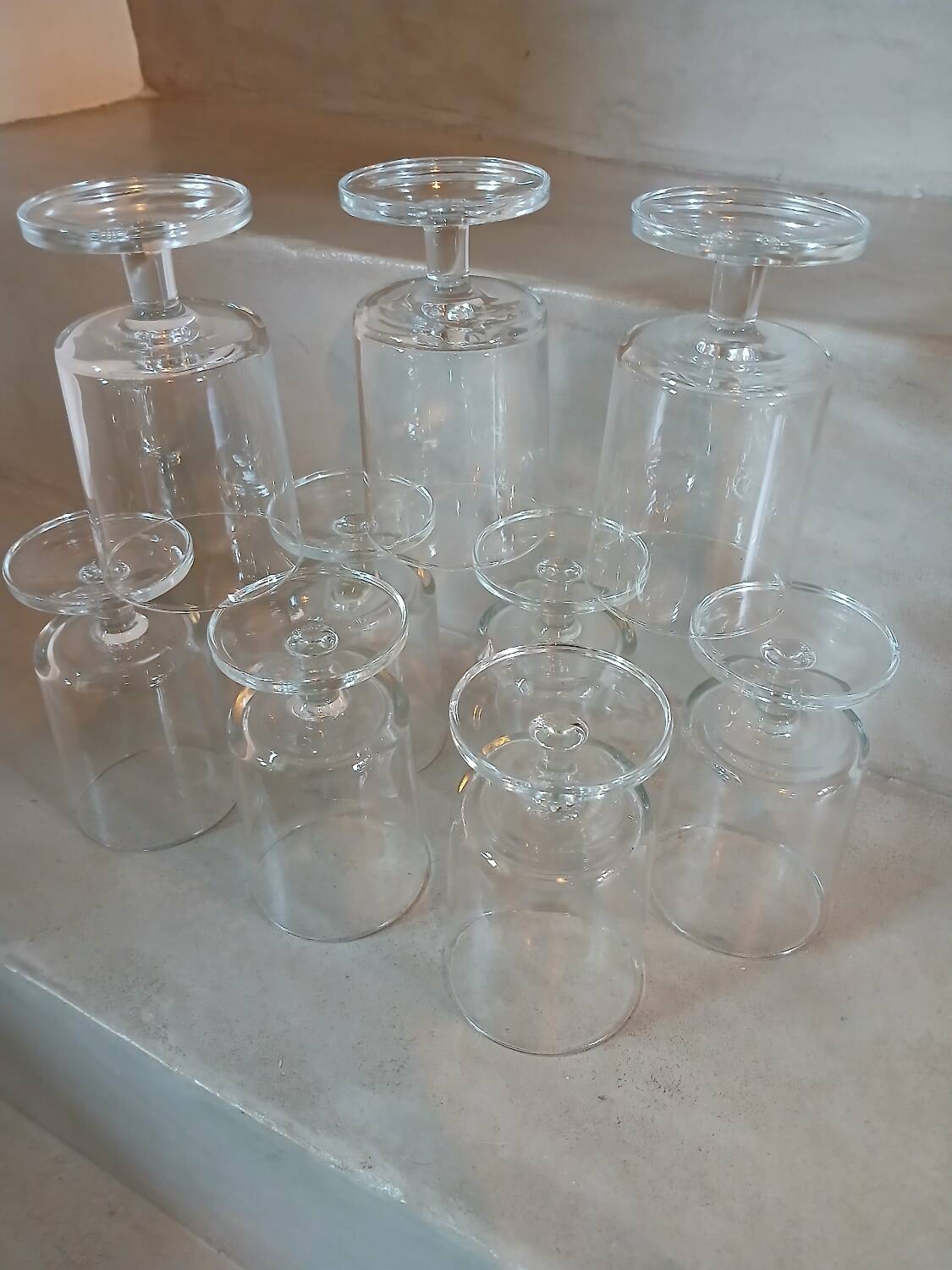 9 vintage stemmed glasses