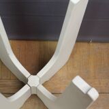 Pedestal Table In White Lacquered Wood And Marble Circa 1970