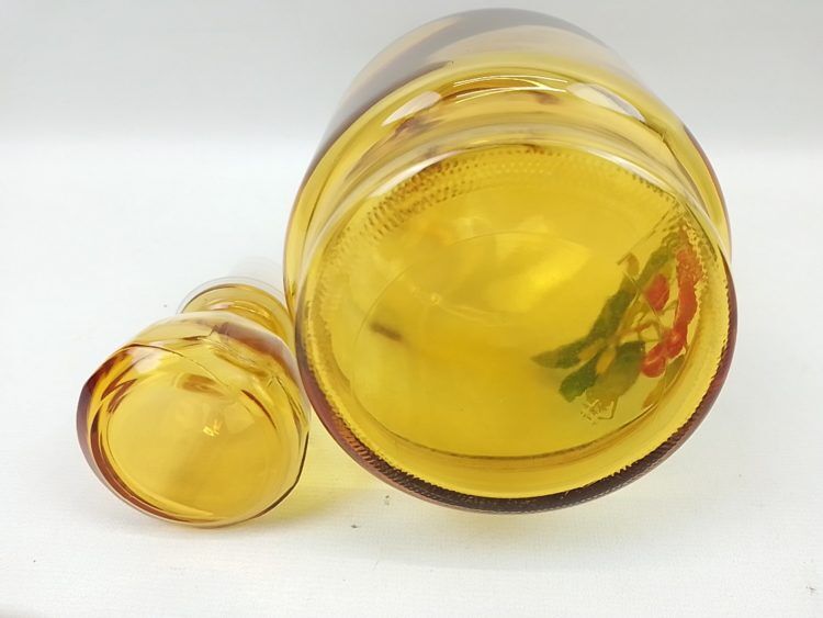 Vintage decanter in cherry yellow glass