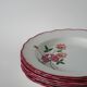 Set of 7 Salins soup plates with serrated edges with flowers 1950