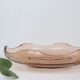 Round pink glass dish, empty pocket or salad bowl, molded glass, art deco
