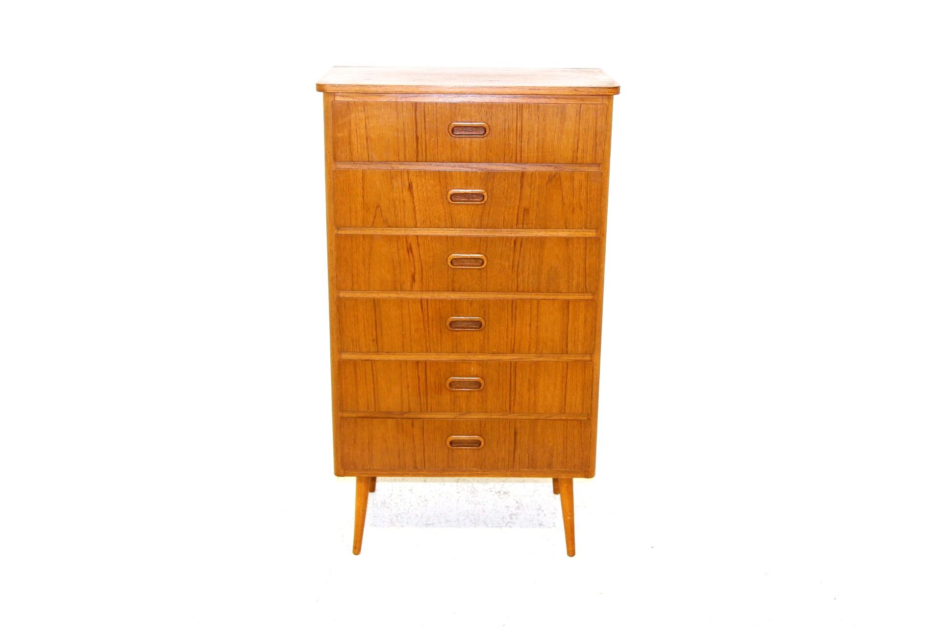 Tallboy teak chest of drawers, sweden, 1950