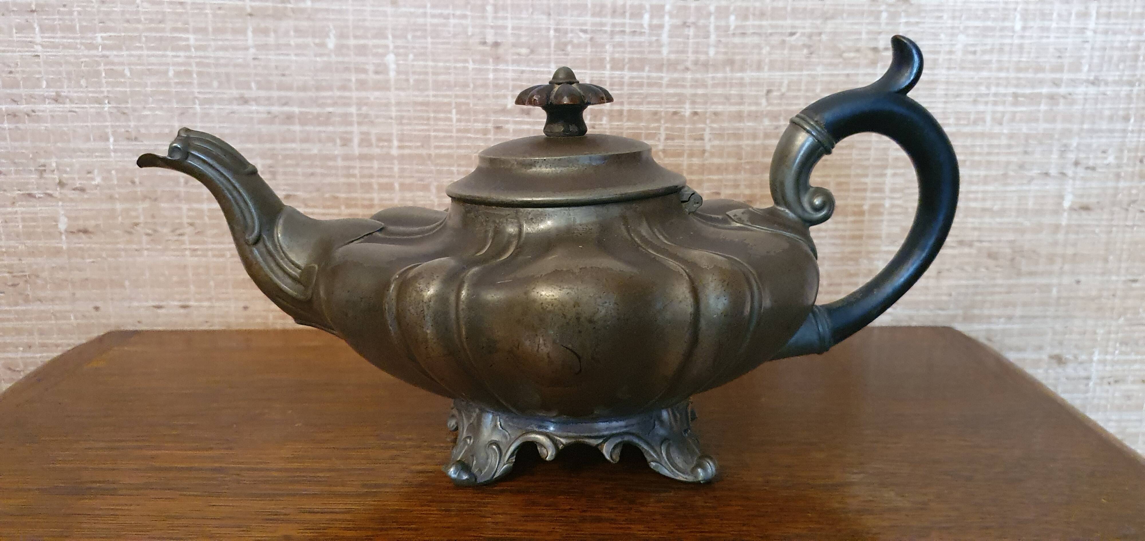 Antique James Dixon & Sons Pewter Teapot | Selency