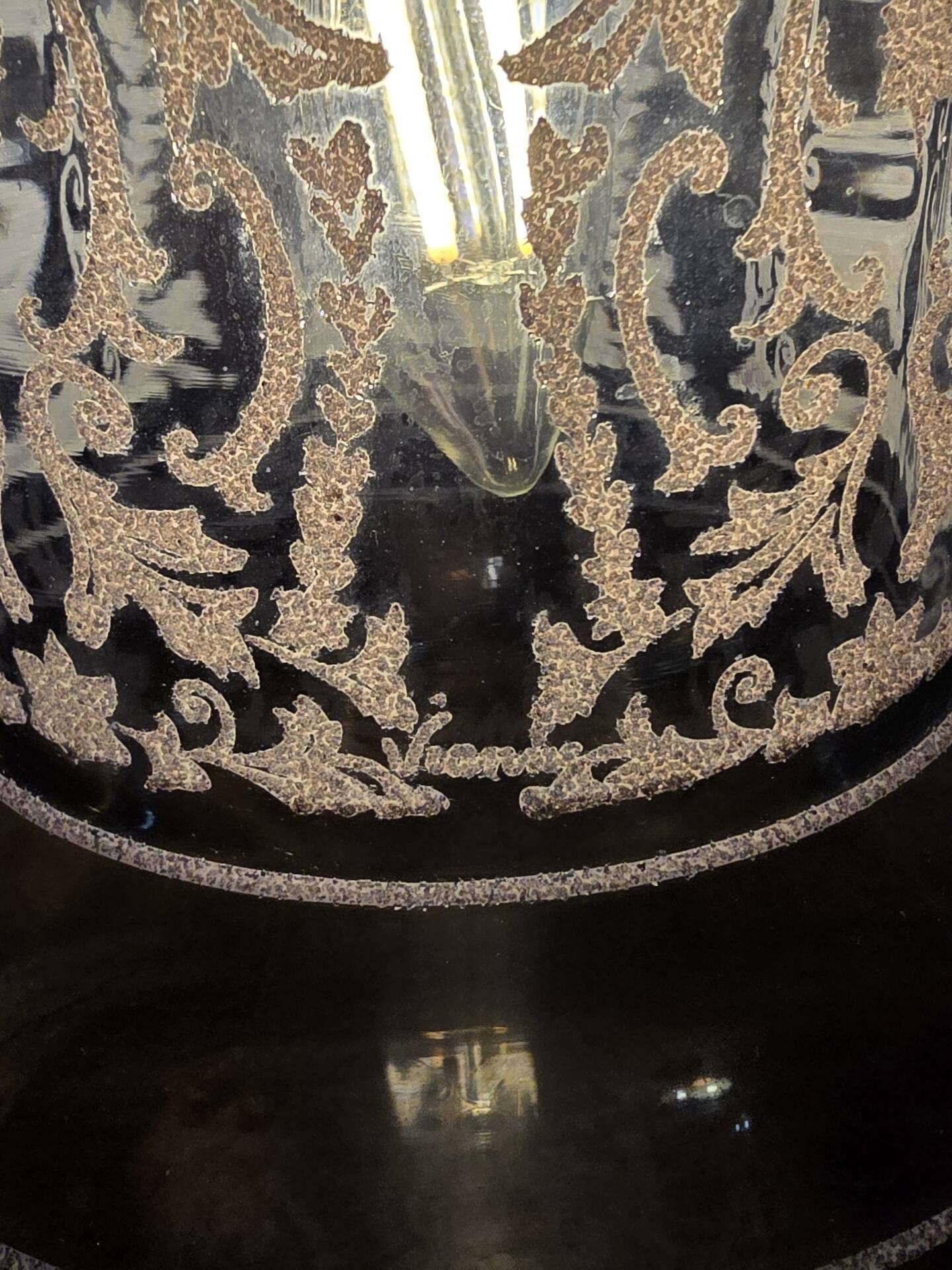 Suspension lampshade bell Vianne in petrol blue colour