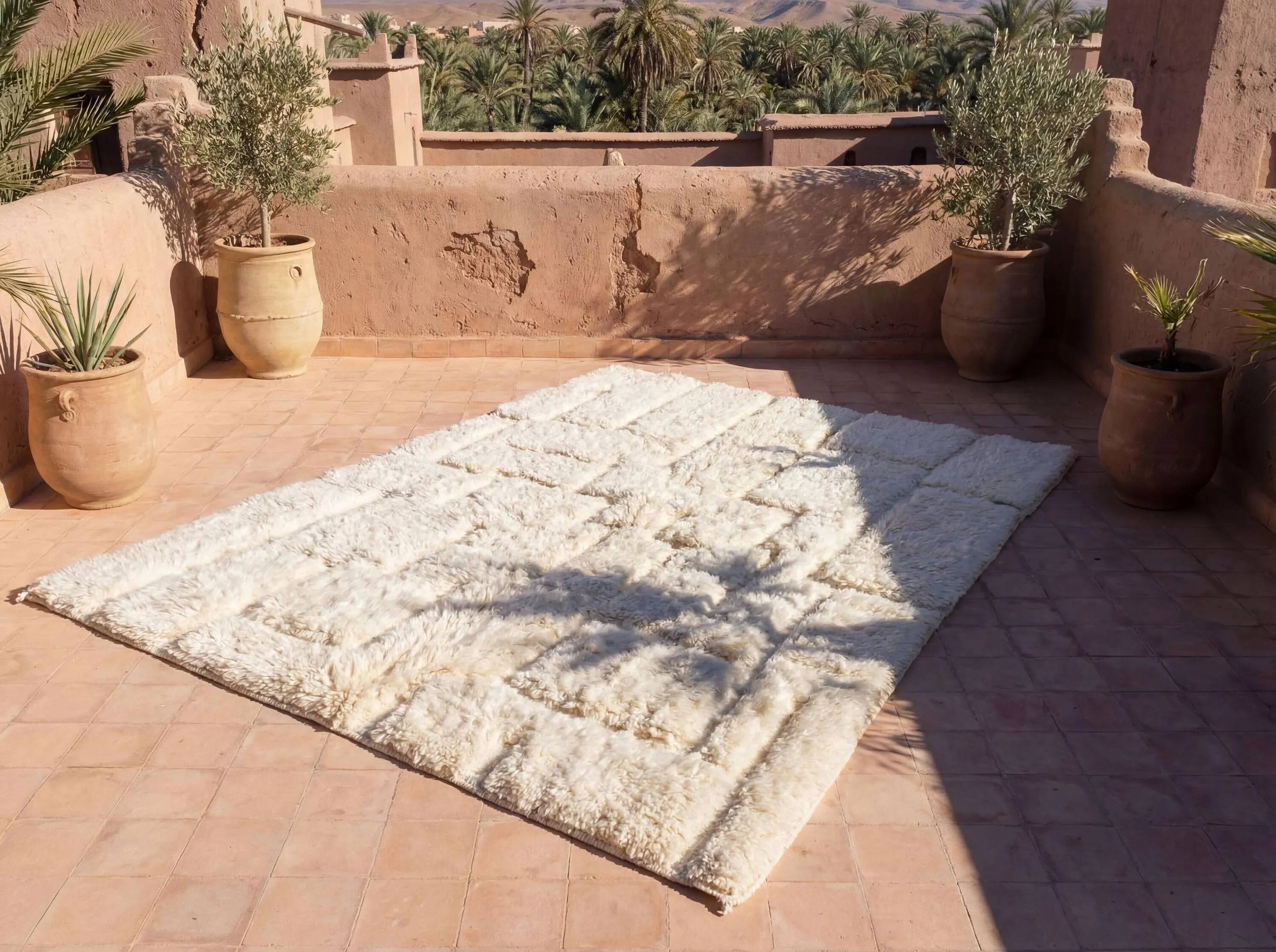 Moroccan handwoven wool rug, 250x150 cm, traditional style.