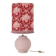Recycled vintage lamp — Pink ceramic base and red fabric shade