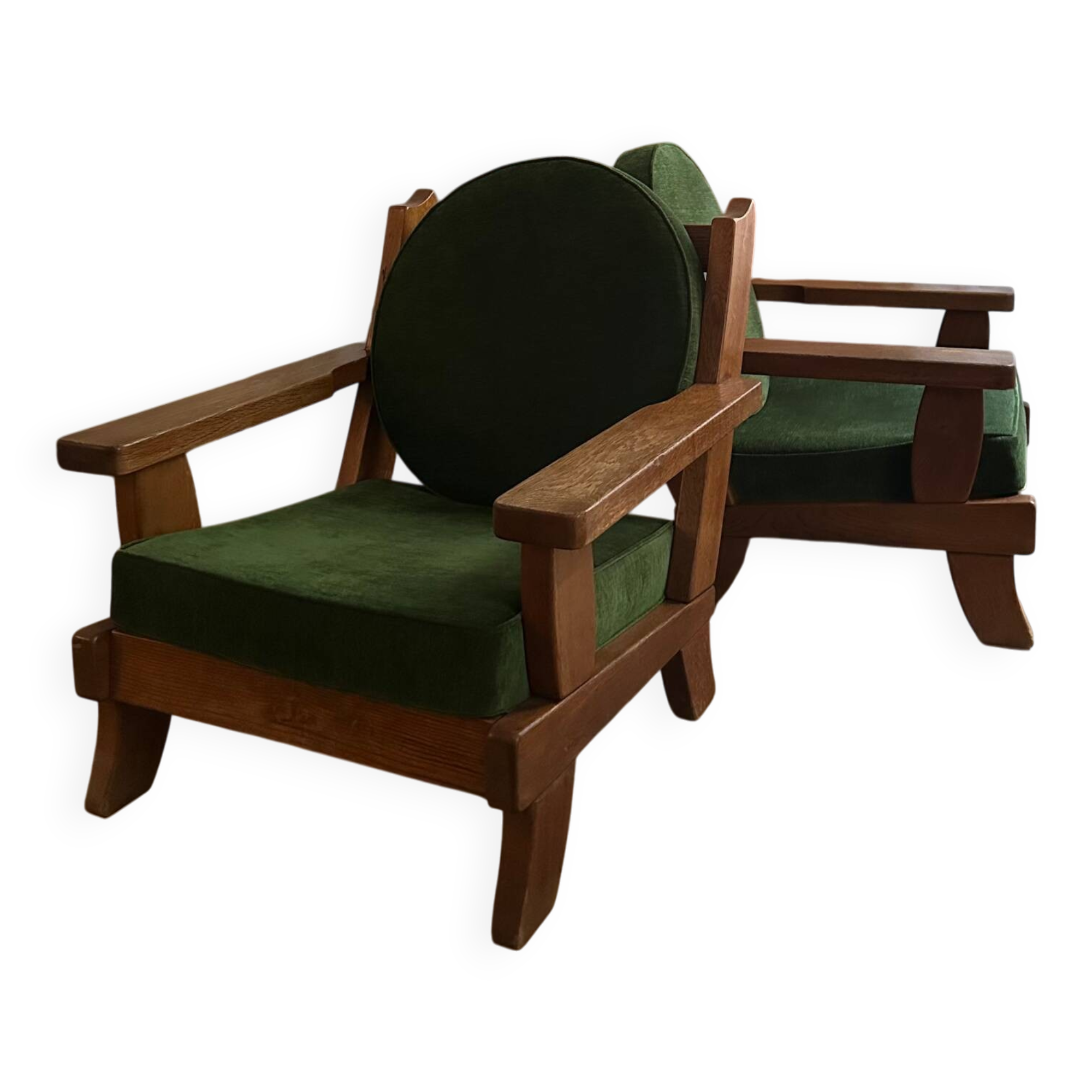 Fauteuils bois et velours