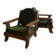 Fauteuils bois et velours