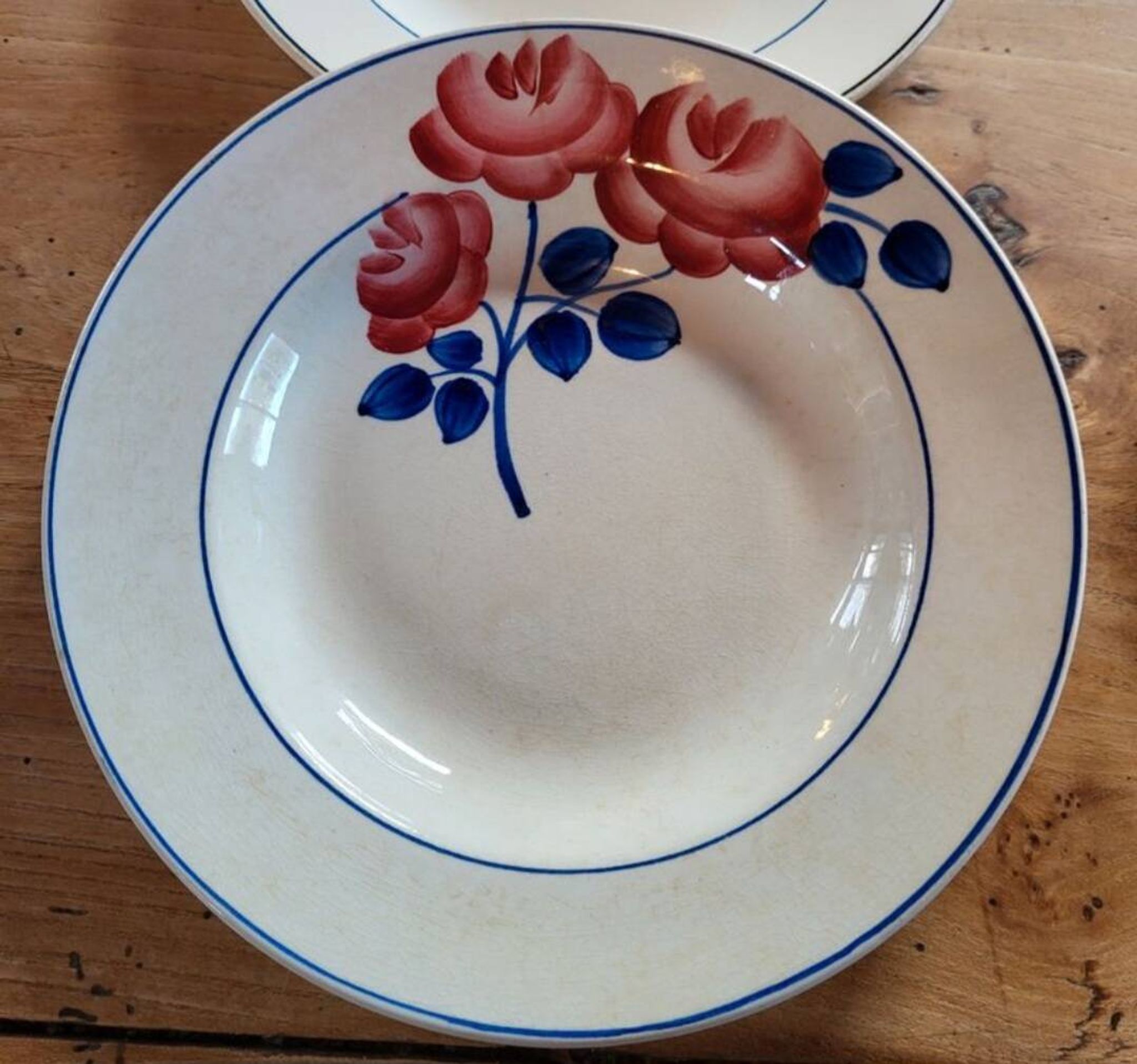 Lot 2 Art Deco plates ▪︎ Hippolyte Boulenger ▪︎ Red Rose