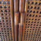 Support buffet bibus woven rattan 2 doors in caning - vintage 60s/70s