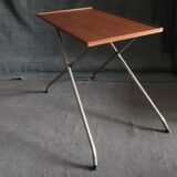 Danish teak and aluminium adjustable wine table, 1960s