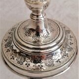 Pair of silver bronze torches, XIXth