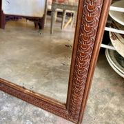 Bevelled mirror in moulded wood 39 x 33 cm
